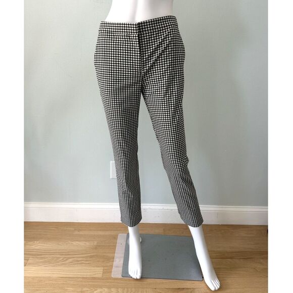 Zara Gingham Black and White Cigarette Pants Trousers size Small - Picture 1 of 5
